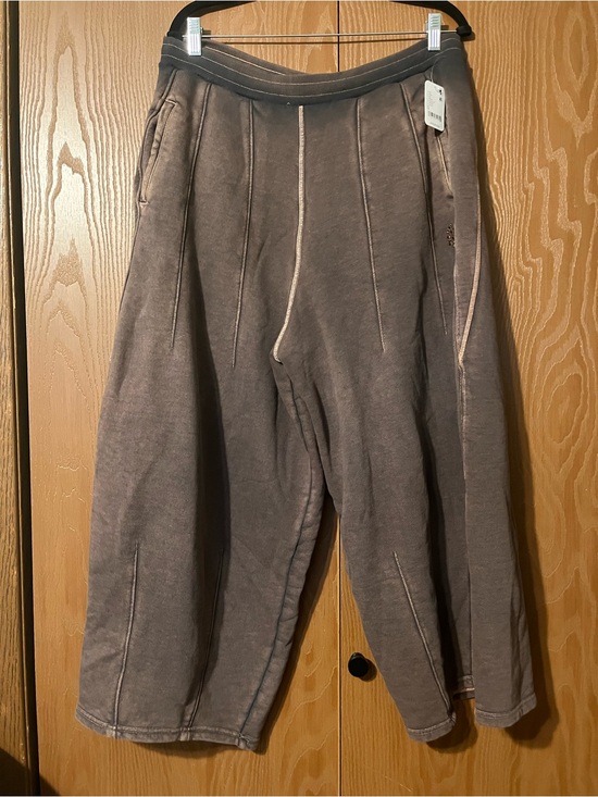 Free People Pants - Free People Acid-Washed Brown Wide-Leg Sweatpants